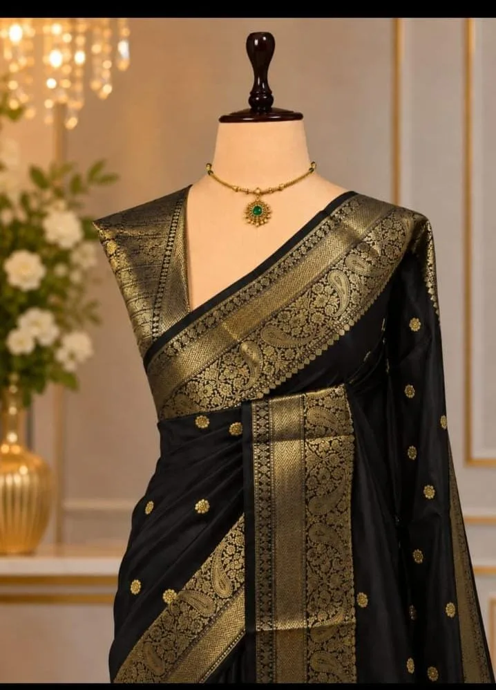Black Party Wear Banarasi Saree
