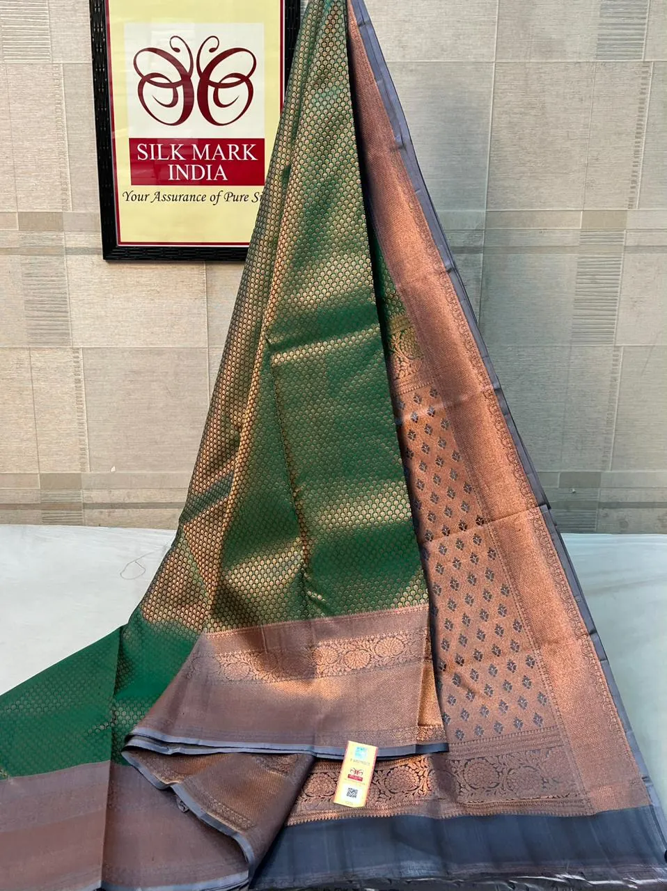 Green & Grey kanchipuram pure silk saree