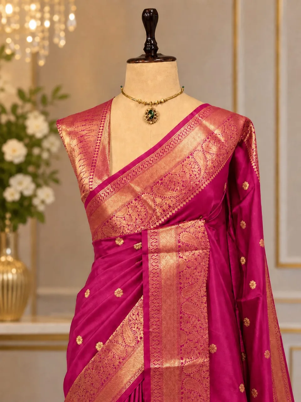 Pink Party Wear Banarasi Saree