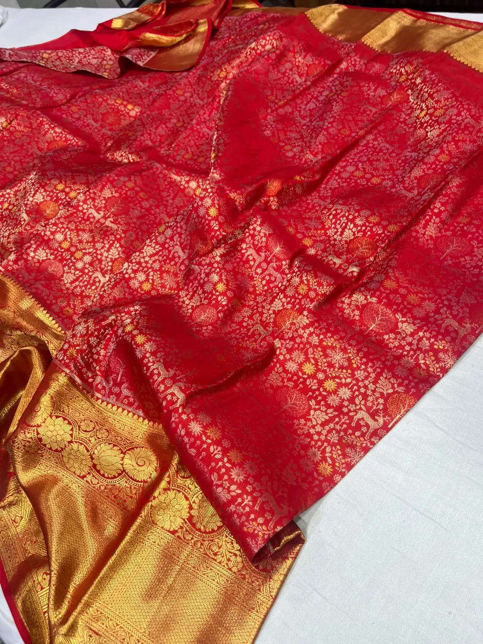 Red & Gold kanchipuram handloom silk saree