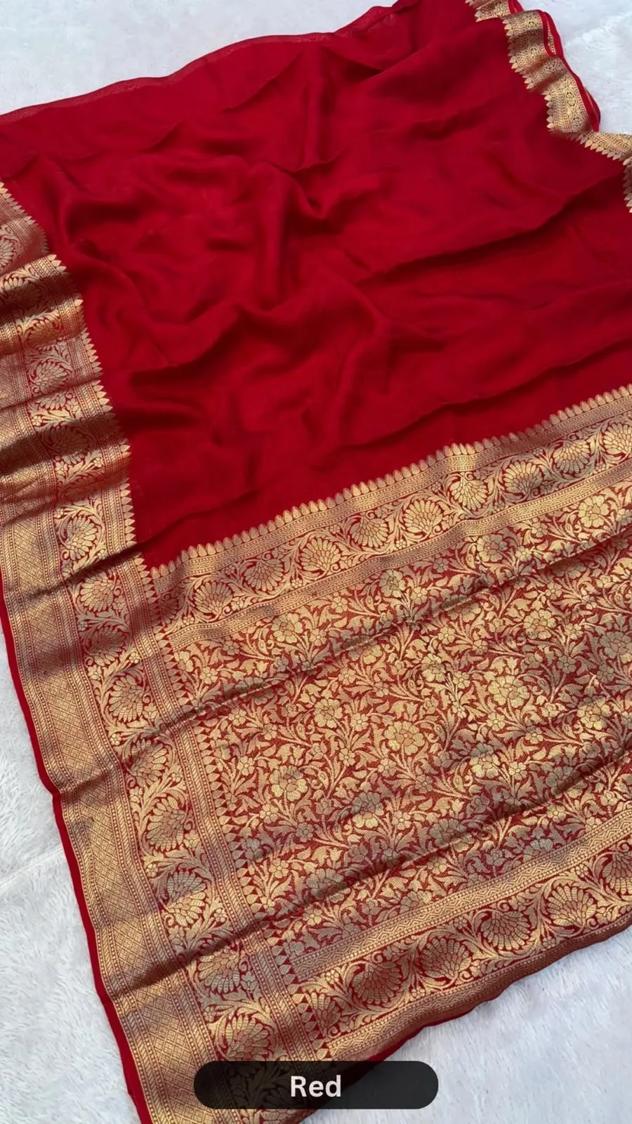 Rust Kanjipuram Bandhani Saree
